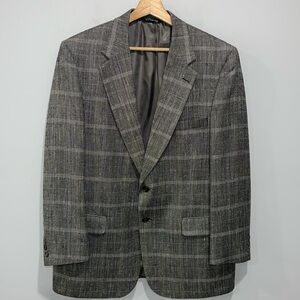 Burberrys’ vintage sports coat blazer jacket gray plaid speckled